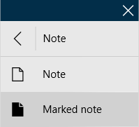 Marked note in the context menu.