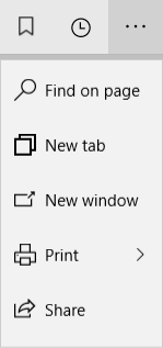 Opening a new window with the more menu.