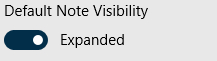 The setting to set the default visibility of a note.