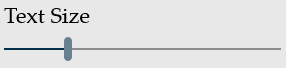 The text size option in the Settings pane.